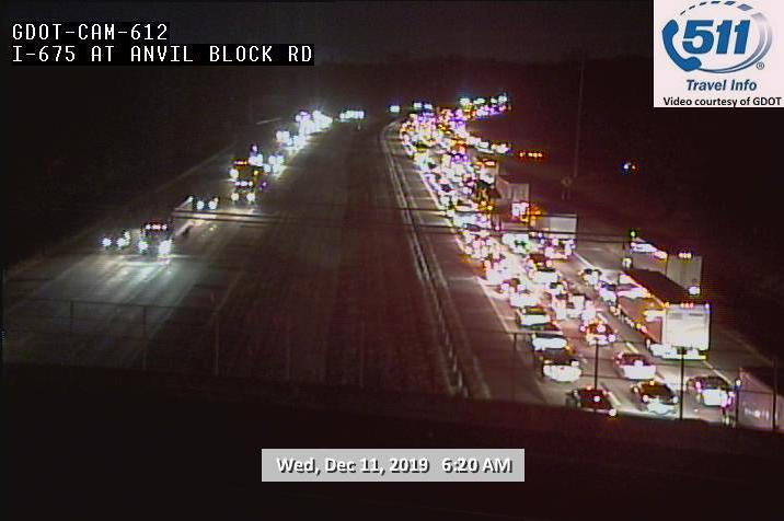 GDOT: Avoid I-675 South until after 7 a.m.